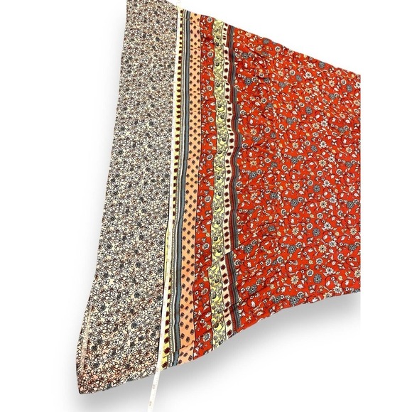 Behop Damask Floral Bohemian Maxi V-neck Dress Women's Red M - Picture 7 of 11